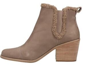 NEW TOMS Everly Pull On Ankle Boots synthetic beige nubuck Women's size 6